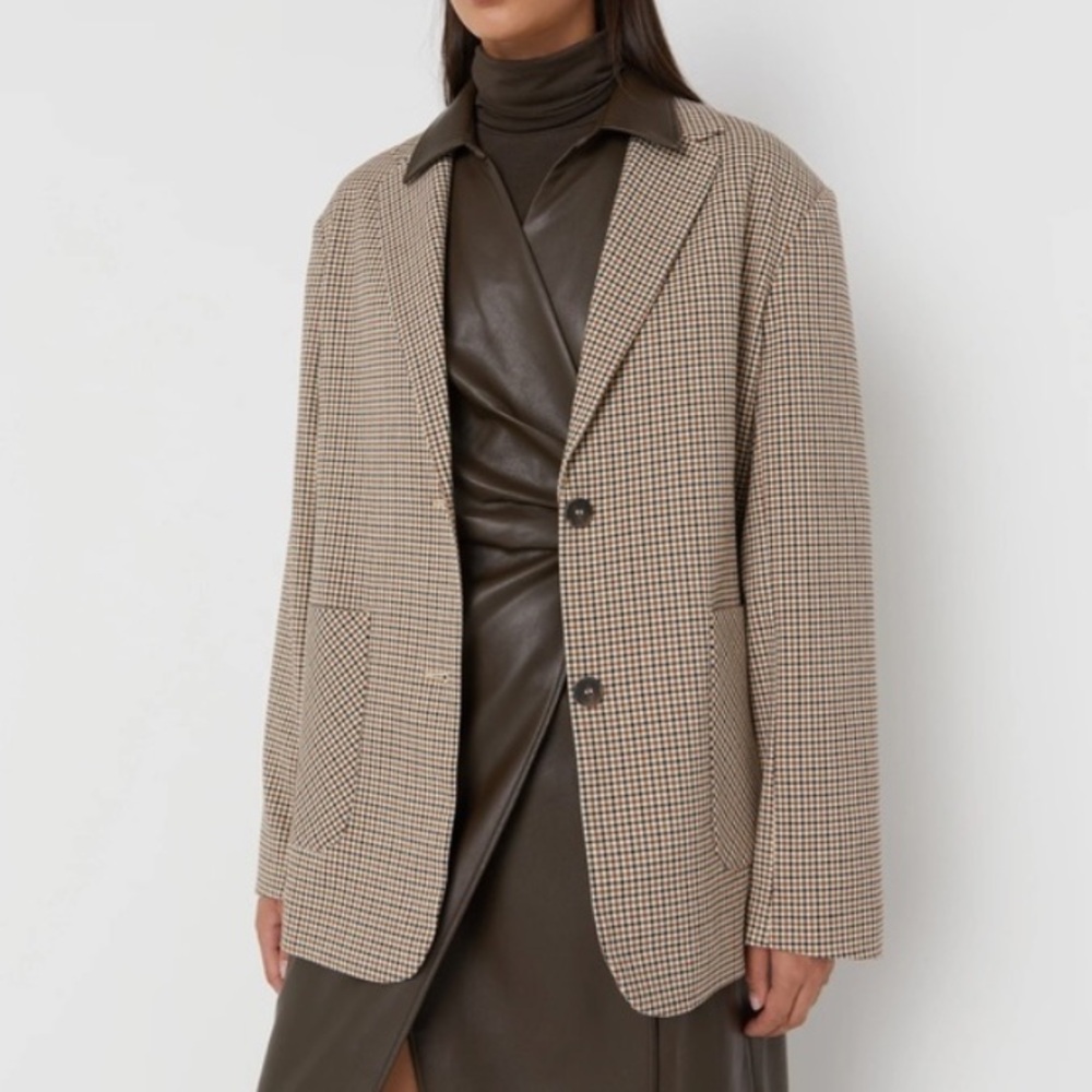 Oak + Fort Oversized Plaid Blazer, size S
